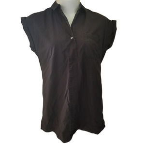 J Crew Black Label Large Black Sleeveless Shift Dress